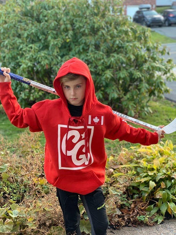 Chilly Gear Red Canada Hoodie with Red Laces
