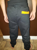Black Track Pants with orange Trim