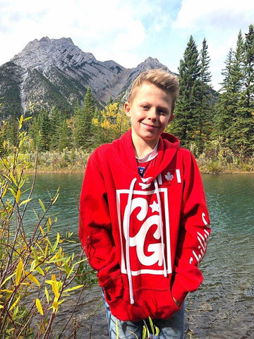Chilly Gear Red Canada Hoodie with White Laces