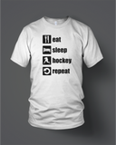 Eat Sleep Hockey White with Black